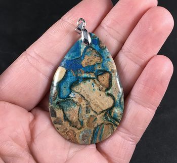 Beautiful Blue and Tan or Choi Finches Stone Pendant #PoGk3HInyro