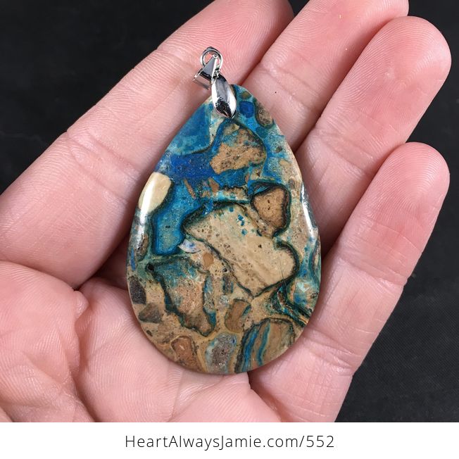 Beautiful Blue and Tan or Choi Finches Stone Pendant - #PoGk3HInyro-1