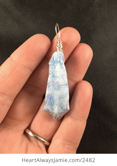 Beautiful Blue Aurora Borealis Ab Crystal Stone Pendant Necklace - #vecxt4EyATI-2