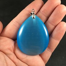 Beautiful Blue Cats Eye Stone Jewelry Pendant #f6WqfI16sS0