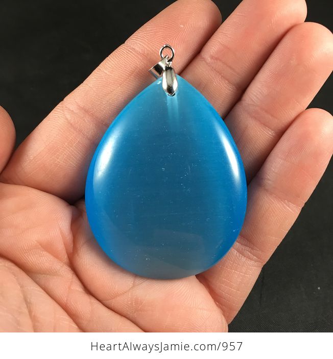 Beautiful Blue Cats Eye Stone Jewelry Pendant - #f6WqfI16sS0-1