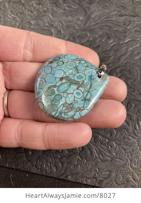 Beautiful Blue Maifanite Fossil Stone Jewelry Pendant - #hsLs6dOYSnM-4