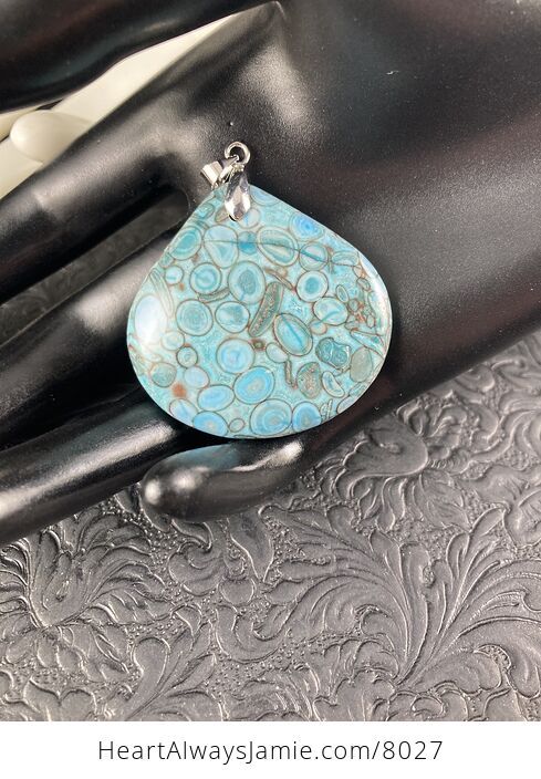 Beautiful Blue Maifanite Fossil Stone Jewelry Pendant - #hsLs6dOYSnM-6