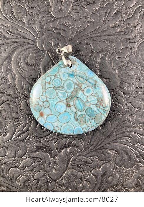 Beautiful Blue Maifanite Fossil Stone Jewelry Pendant - #hsLs6dOYSnM-1