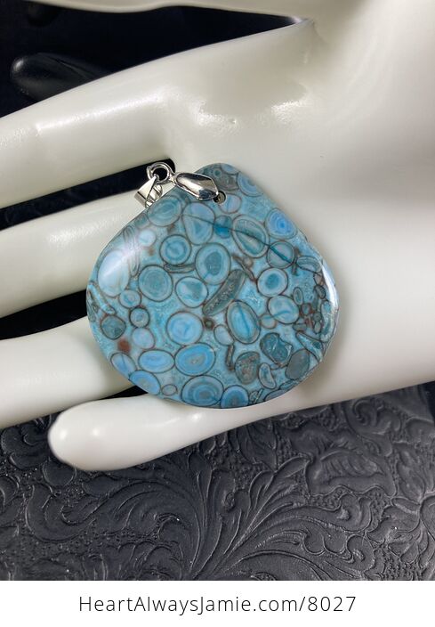 Beautiful Blue Maifanite Fossil Stone Jewelry Pendant - #hsLs6dOYSnM-7