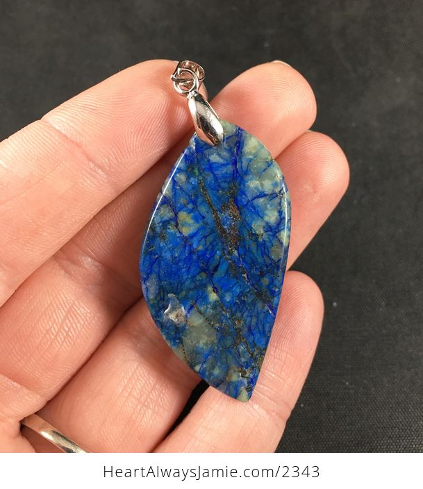 Beautiful Blue Natural Stone Pendant Necklace - #4eJjkc8aJ4E-2