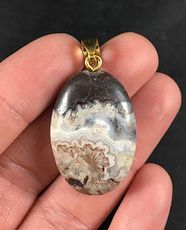 Beautiful Brown and Beige Crazy Lace Agate Stone Pendant #tLReMZ7x1Ho