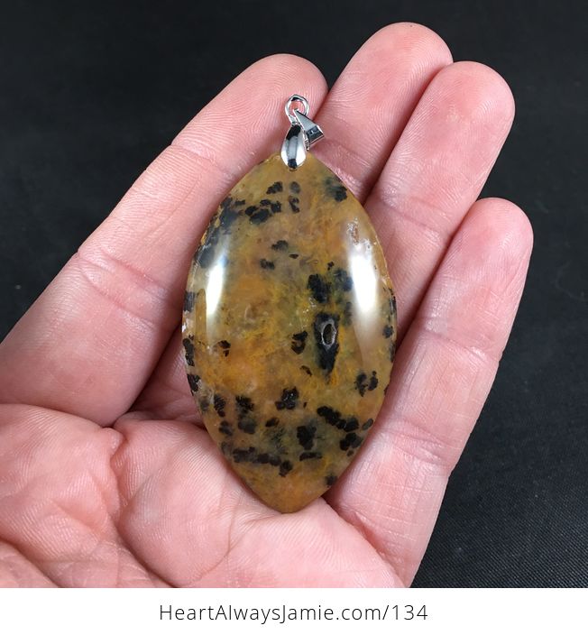 Beautiful Brown and Black Petrified Wood Opal Stone Pendant - #16DN6zR9N9M-1