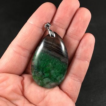 Beautiful Brown and Green Druzy Agate Stone Pendant #g2YTV5DqvIA