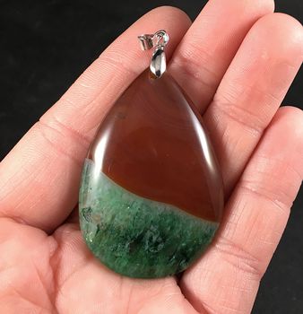 Beautiful Brown and Green Druzy Stone Pendant #zP6SW4ALBvc