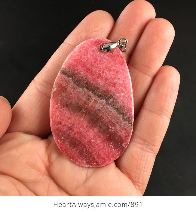 Beautiful Brown and Pink Argentina Rhodochrosite Stone Pendant Necklace - #jQDxyvomNjQ-5