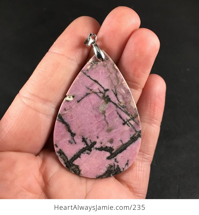 Beautiful Brown and Pink Rhodonite Stone Pendant Necklace - #yx8eG9aRLB0-2