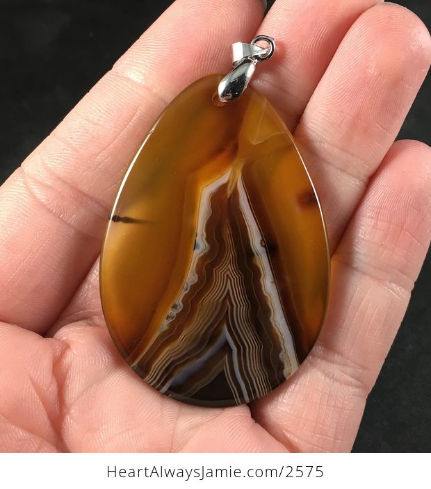 Beautiful Brown Stone Pendant Necklace - #5VQ8m4lBPyY-2