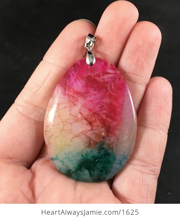 Beautiful Colorful Rainbow Druzy Stone Pendant - #DOrUAmjN2Xg-1