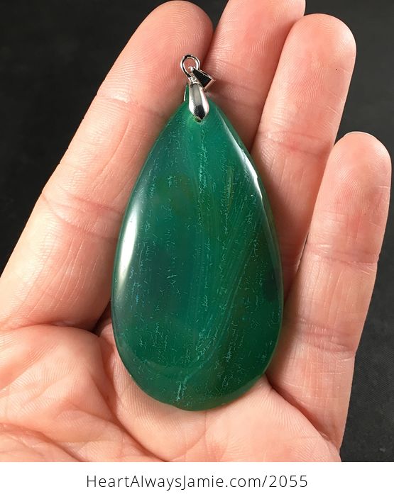 Beautiful Green Agate Stone Pendant - #qnWyQAxlQOM-1