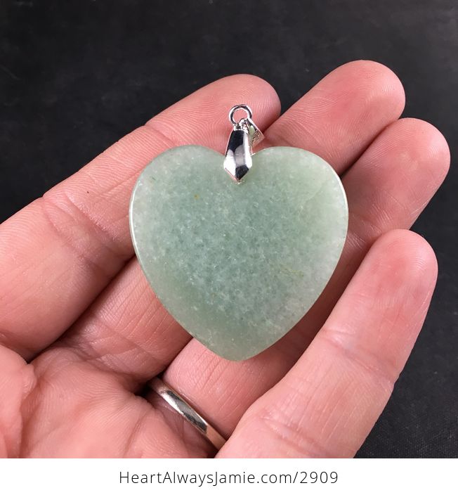 Beautiful Heart Shaped Green Aventurine Stone Pendant Necklace - #pLmlotoWfL0-2