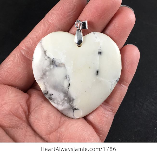 Beautiful Heart Shaped Natural African Dendrite Opal Stone Pendant - #MYY8XNIN3Rw-1