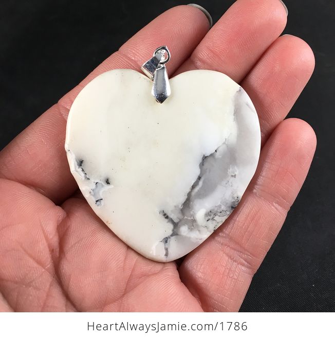 Beautiful Heart Shaped Natural African Dendrite Opal Stone Pendant Necklace Ado5 - #MYY8XNIN3Rw-2