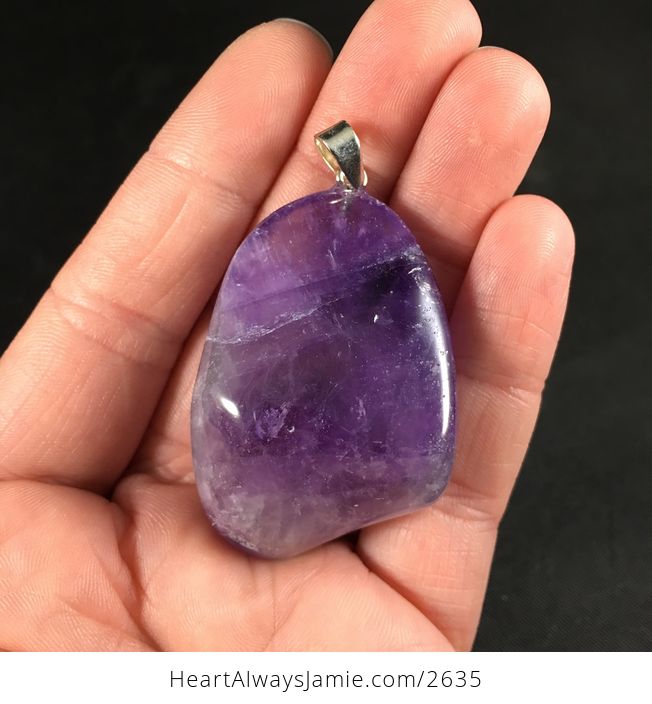 Beautiful Large Purple Amethyst Stone Pendant - #zH4mCI9qo3U-1