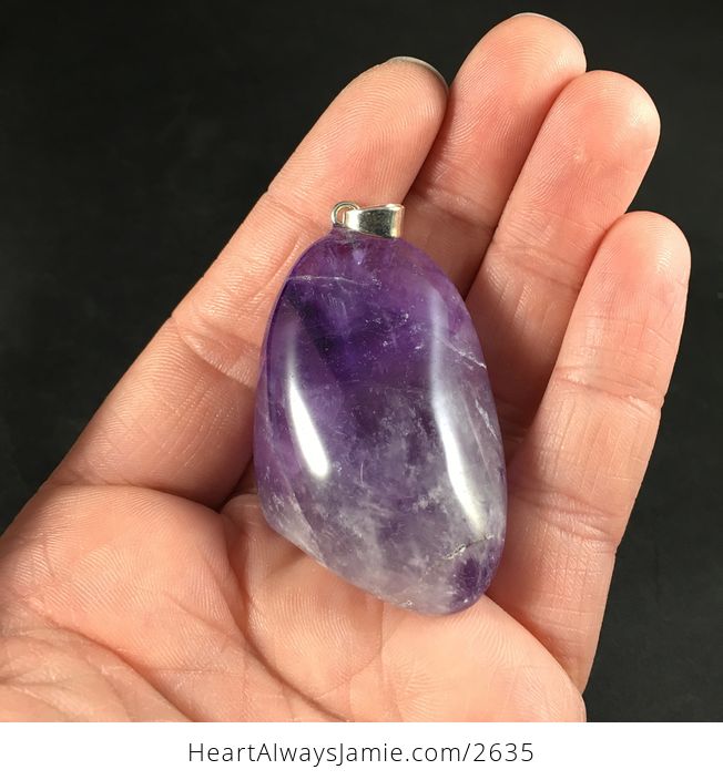 Beautiful Large Purple Amethyst Stone Pendant Necklace - #zH4mCI9qo3U-3