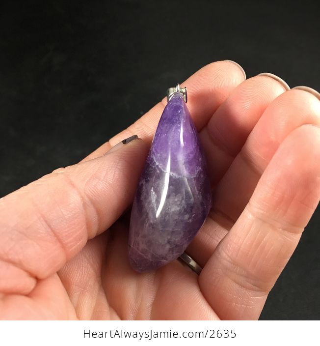 Beautiful Large Purple Amethyst Stone Pendant Necklace - #zH4mCI9qo3U-4