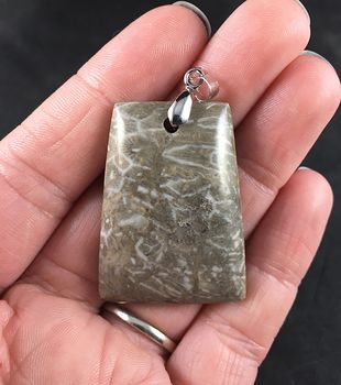 Beautiful Natural Coral Fossil Stone Pendant #ufdLChfM9eQ