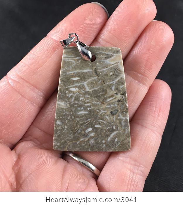 Beautiful Natural Coral Fossil Stone Pendant Necklace - #ufdLChfM9eQ-2