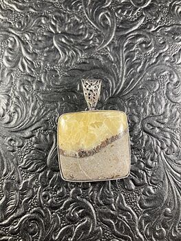 Beautiful Natural Septarian Crystal Stone Pendant Jewelry #WfH0rfxM648