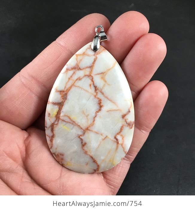 Beautiful Orange Line Jasper Stone Pendant - #2696Es5MSmg-1