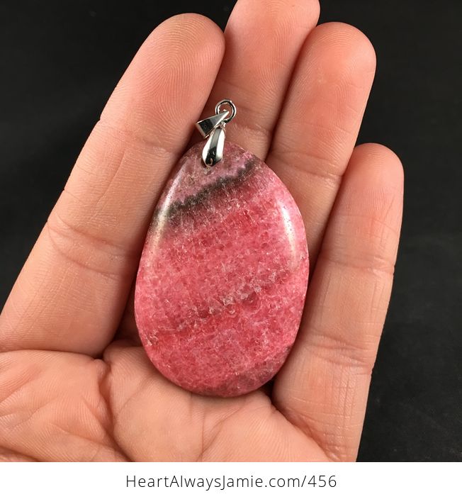 Beautiful Pink and Brown Argentina Rhodochrosite Stone Pendant Necklace - #mK51c5feSas-4