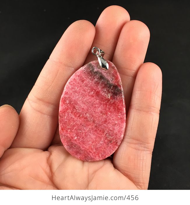 Beautiful Pink and Brown Argentina Rhodochrosite Stone Pendant Necklace - #mK51c5feSas-5