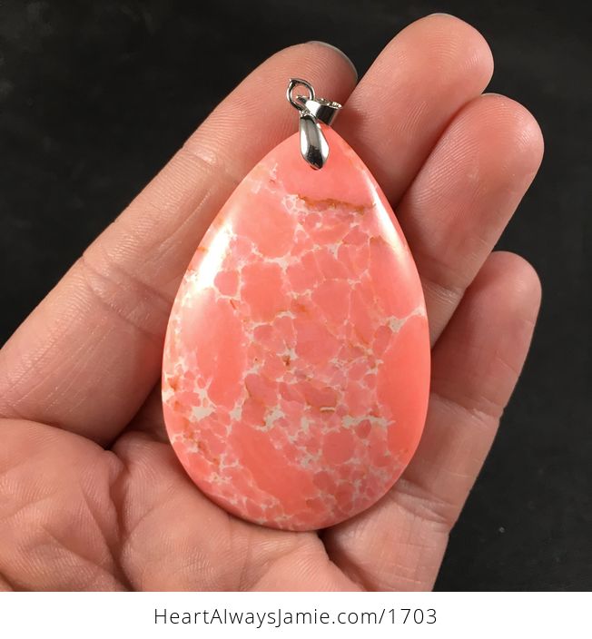 Beautiful Pink and White Stone Pendant - #gyH7vV8mRUg-1