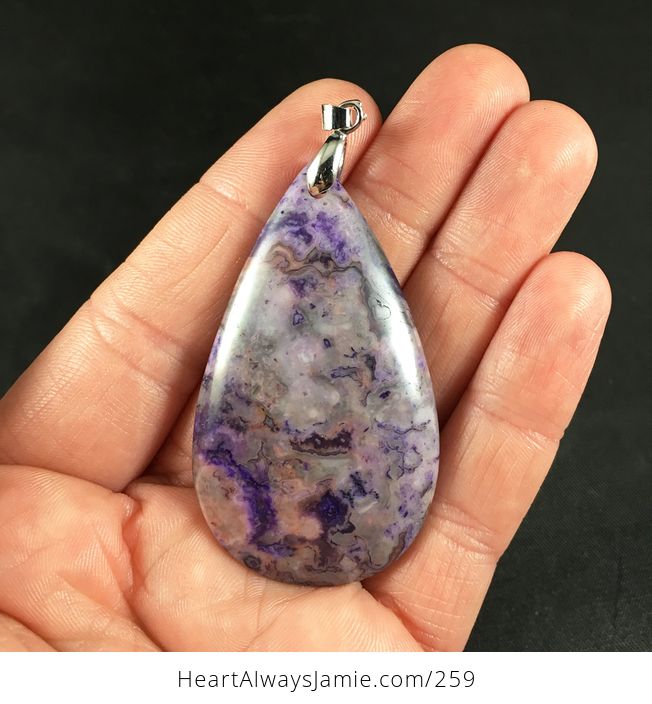 Beautiful Purple Crazy Lace Agate Stone Pendant - #StPin1XEHS0-1
