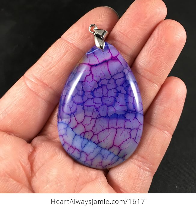 Beautiful Purple Dragon Veins Stone Pendant - #OK06SR3O9kk-1