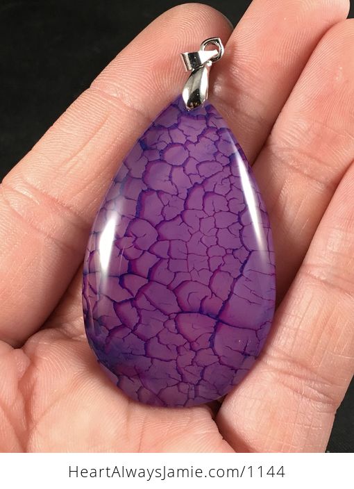 Beautiful Purple Dragon Veins Stone Pendant - #j2nag65lFlo-1