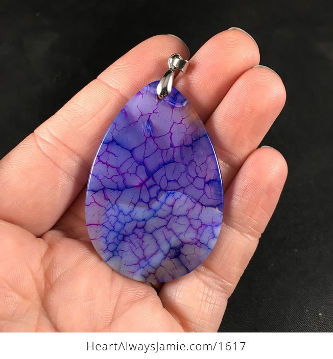 Beautiful Purple Dragon Veins Stone Pendant Necklace - #OK06SR3O9kk-2