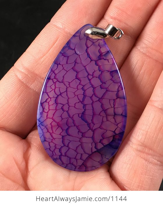 Beautiful Purple Dragon Veins Stone Pendant Necklace - #j2nag65lFlo-2