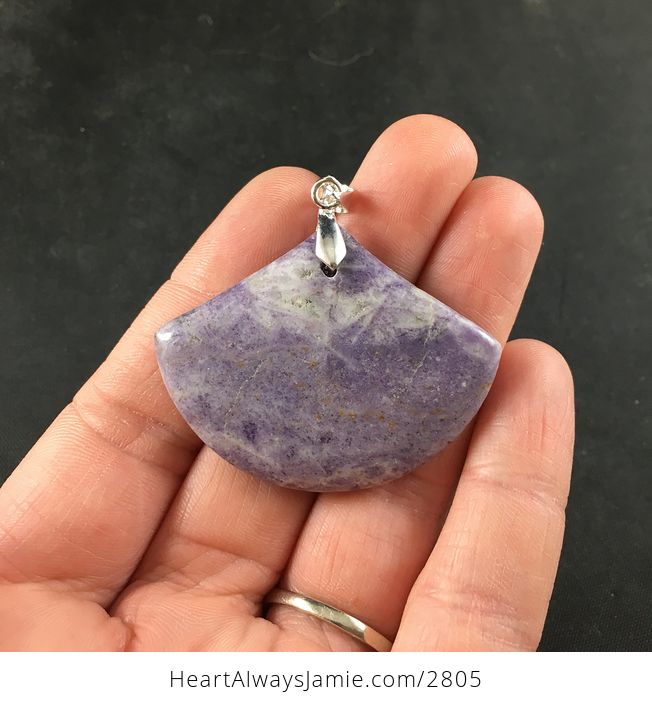 Beautiful Purple Lilac Lavender Jasper Stone Pendant - #1ghg16c9pvU-1