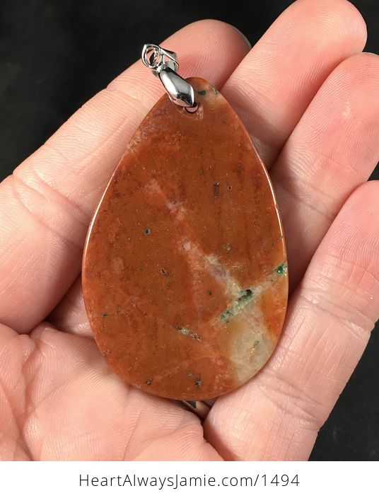 Beautiful Red Jasper Stone Pendant Necklace - #mLekOqpcZVc-2