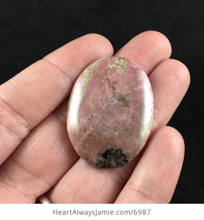 Beautiful Rhodonite Agate Stone Cabochon - #CgFmKrdnRt0-1