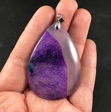 Beautiful Semi Transparent and Purple Druzy Agate Stone Pendant #y1WXMOEDb0Q