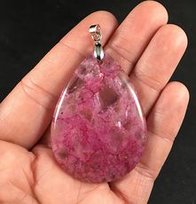 Beautiful Semi Transparent Pink Druzy Agate Stone Pendant #85u6CpdAMiE