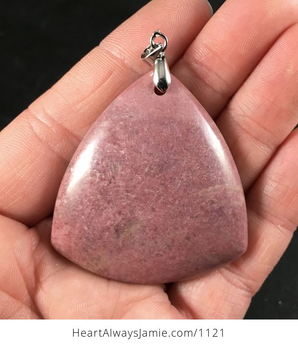 Beautiful Triangular Pink Rhodochrosite Stone Pendant - #IFntofZIzL8-1