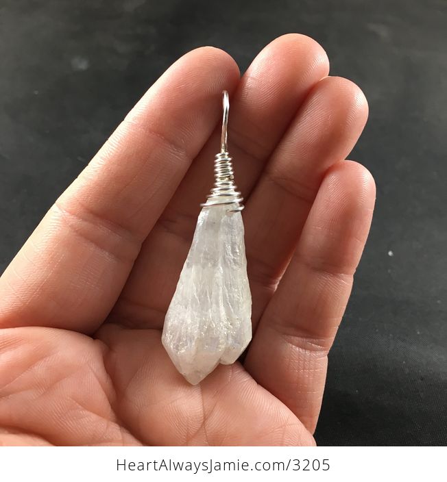 Beautiful White Aurora Borealis Ab Crystal Stone Pendant - #rDhGKNVuSGc-1