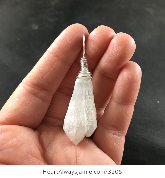 Beautiful White Aurora Borealis Ab Crystal Stone Pendant Necklace - #rDhGKNVuSGc-5