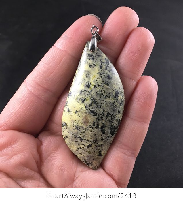 Beautiful Yellow and Black Natural African Turquoise Stone Pendant - #qmefald7KTs-1
