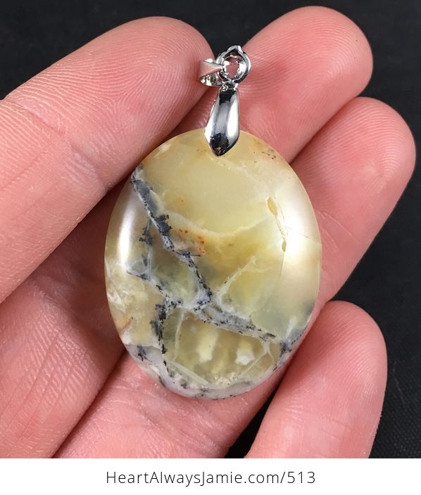Beautiful Yellow Natural African Opal Stone Pendant Necklace - #k7QHGoQQ46I-3