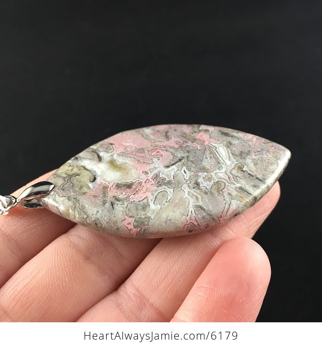 Beige and Pink Crazy Lace Agate Stone Jewelry Pendant - #0jE8wBMYuNs-4