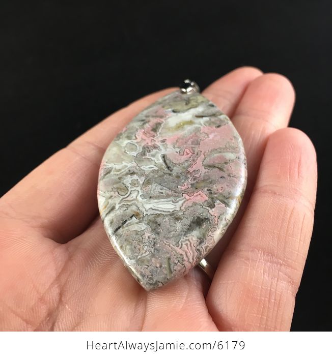 Beige and Pink Crazy Lace Agate Stone Jewelry Pendant - #0jE8wBMYuNs-2