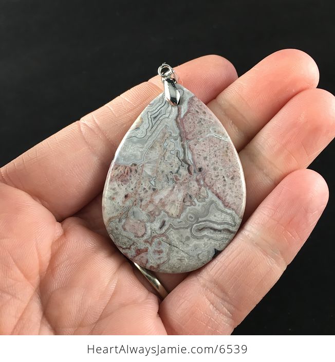 Beige and Pink Crazy Lace Agate Stone Jewelry Pendant - #alfAEgd3dR4-6